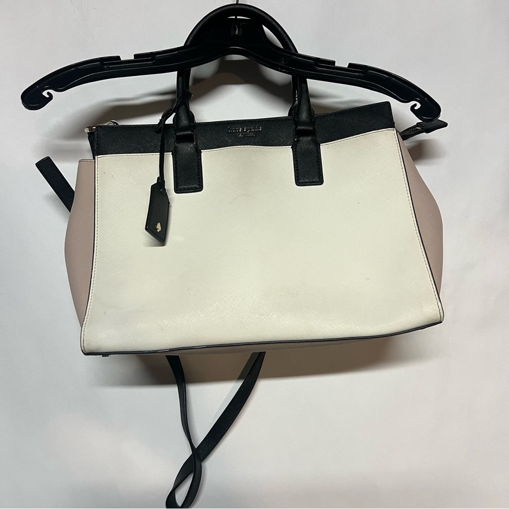 kate spade White, Black & Blush Leather Satchel Tote